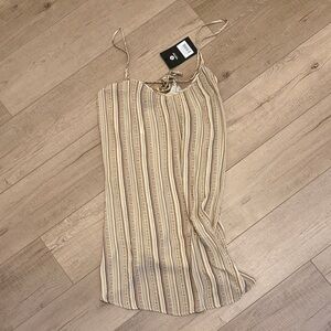 Hooey Beige Striped Dress